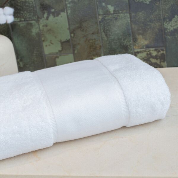 Organic bath sheet with printable border Thumbnail